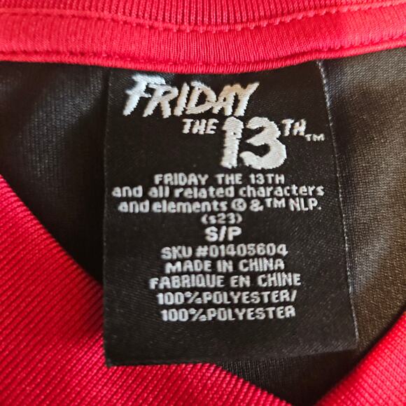 Friday The 13th Jason Voorhees Hockey Jersey Black Red Horror Men’s Size S 3596 - Picture 3 of 6